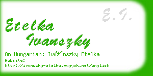 etelka ivanszky business card